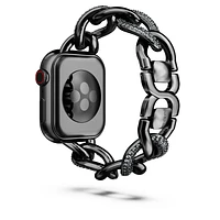 Sparkling chain strap, For Apple Watch® 40 mm & 41mm, Black, Black finish by SWAROVSKI