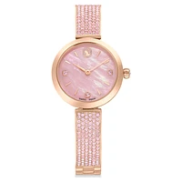 Illumina watch, Swiss Made, Crystal bracelet, Pink, Rose gold-tone finish by SWAROVSKI