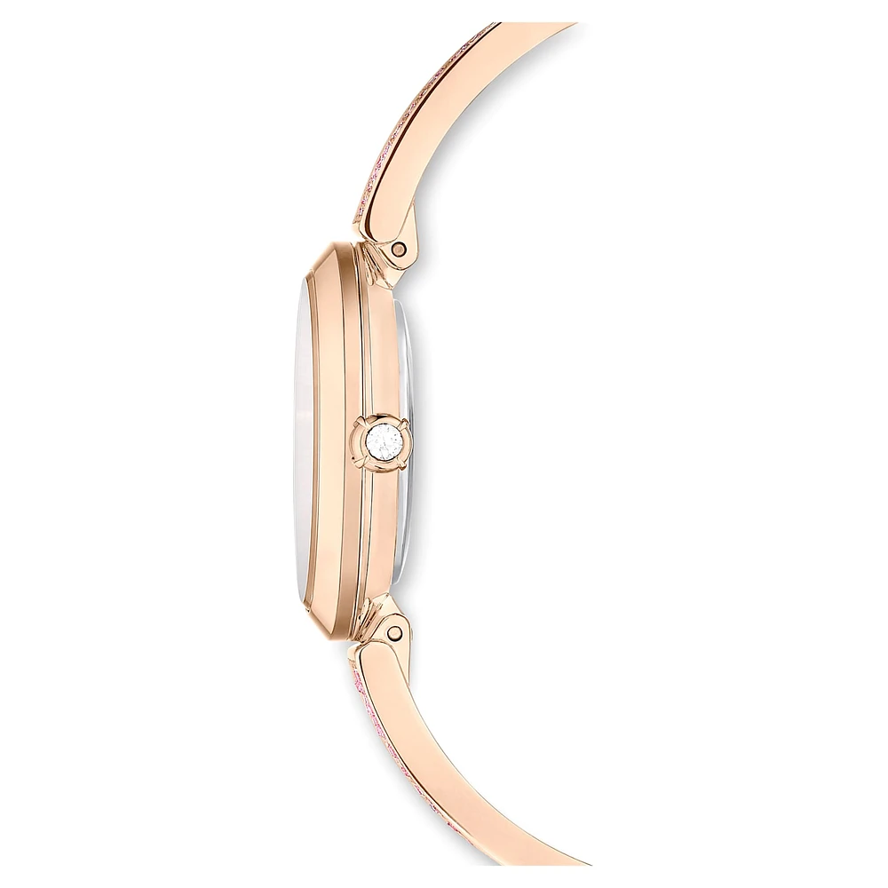 Illumina watch, Swiss Made, Crystal bracelet, Pink, Rose gold-tone finish by SWAROVSKI