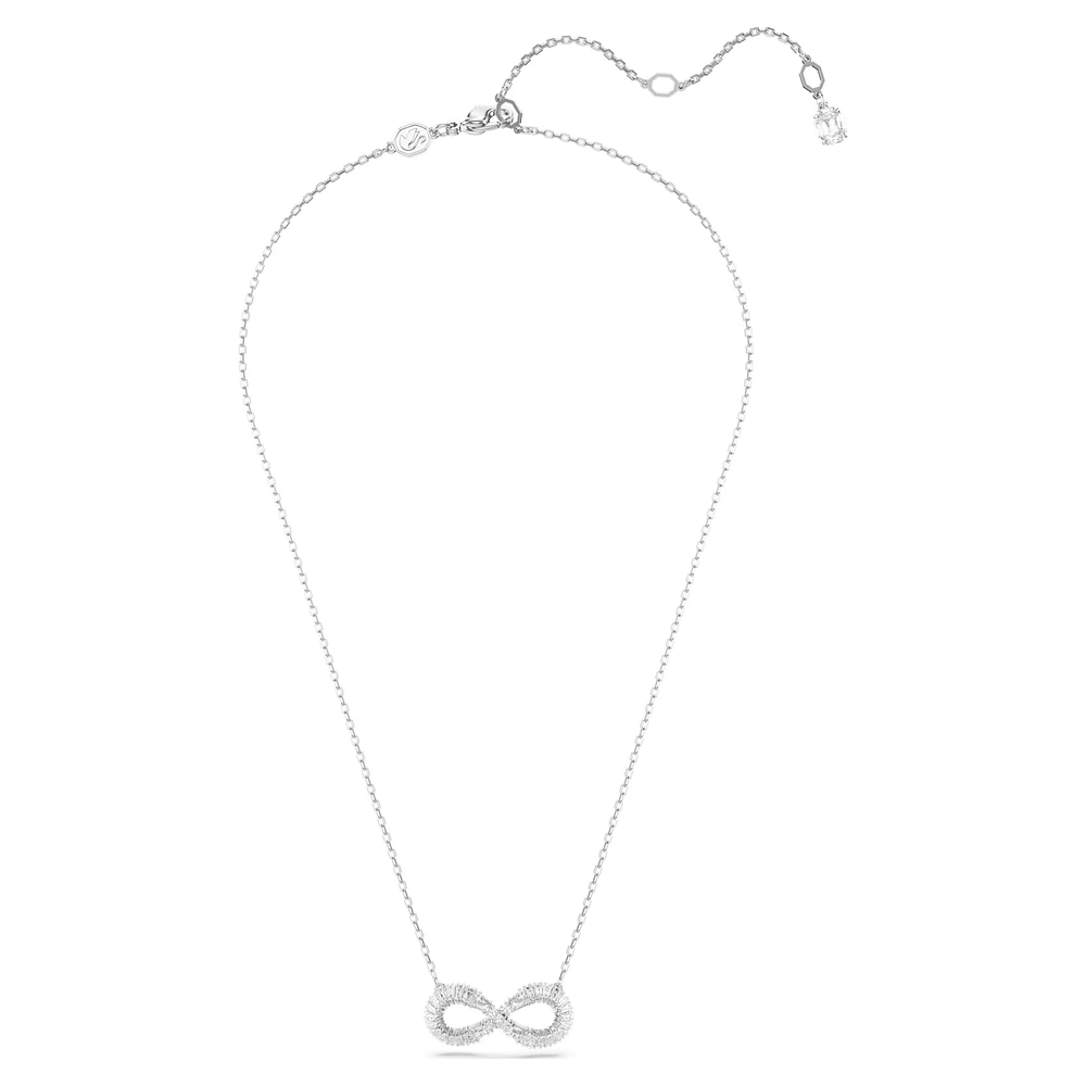 Hyperbola pendant, Infinity, White, Rhodium plated by SWAROVSKI