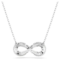 Hyperbola pendant, Infinity, White, Rhodium plated by SWAROVSKI