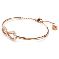 Hyperbola bangle, Infinity, White, Rose gold-tone plated by SWAROVSKI
