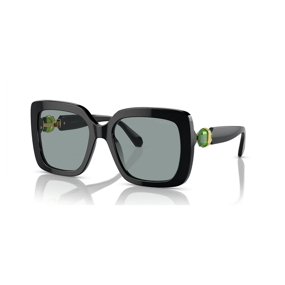 Sunglasses, Oversized, Square shape, SK6001, Black by SWAROVSKI
