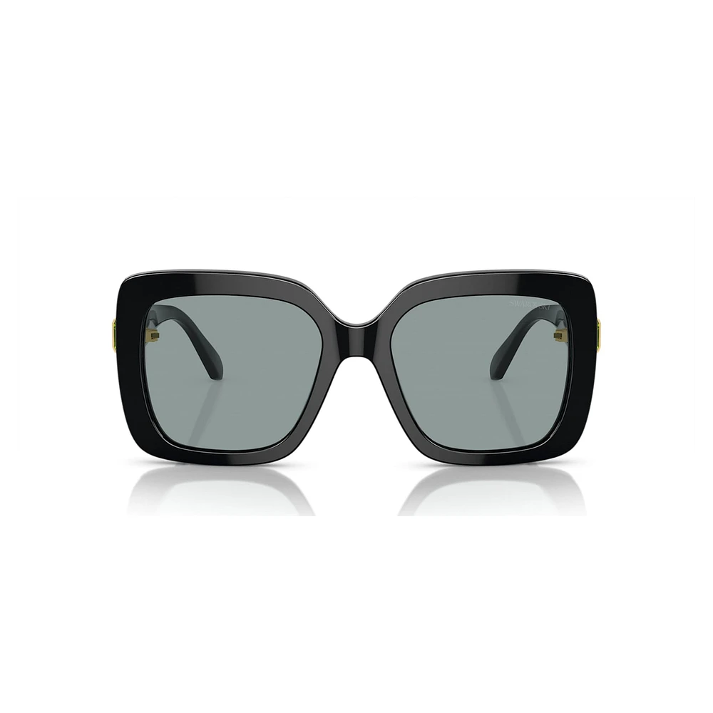 Sunglasses, Oversized, Square shape, SK6001, Black by SWAROVSKI