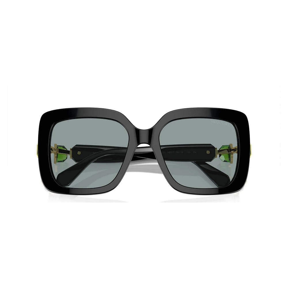 Sunglasses, Oversized, Square shape, SK6001, Black by SWAROVSKI