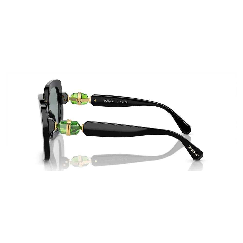 Sunglasses, Oversized, Square shape, SK6001, Black by SWAROVSKI