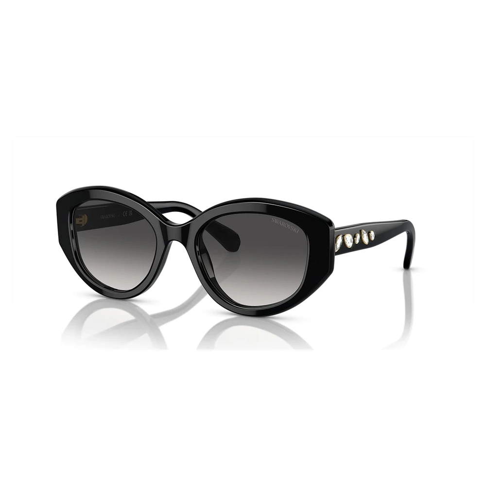 Sunglasses, Cat-Eye shape, SK6005, Black by SWAROVSKI