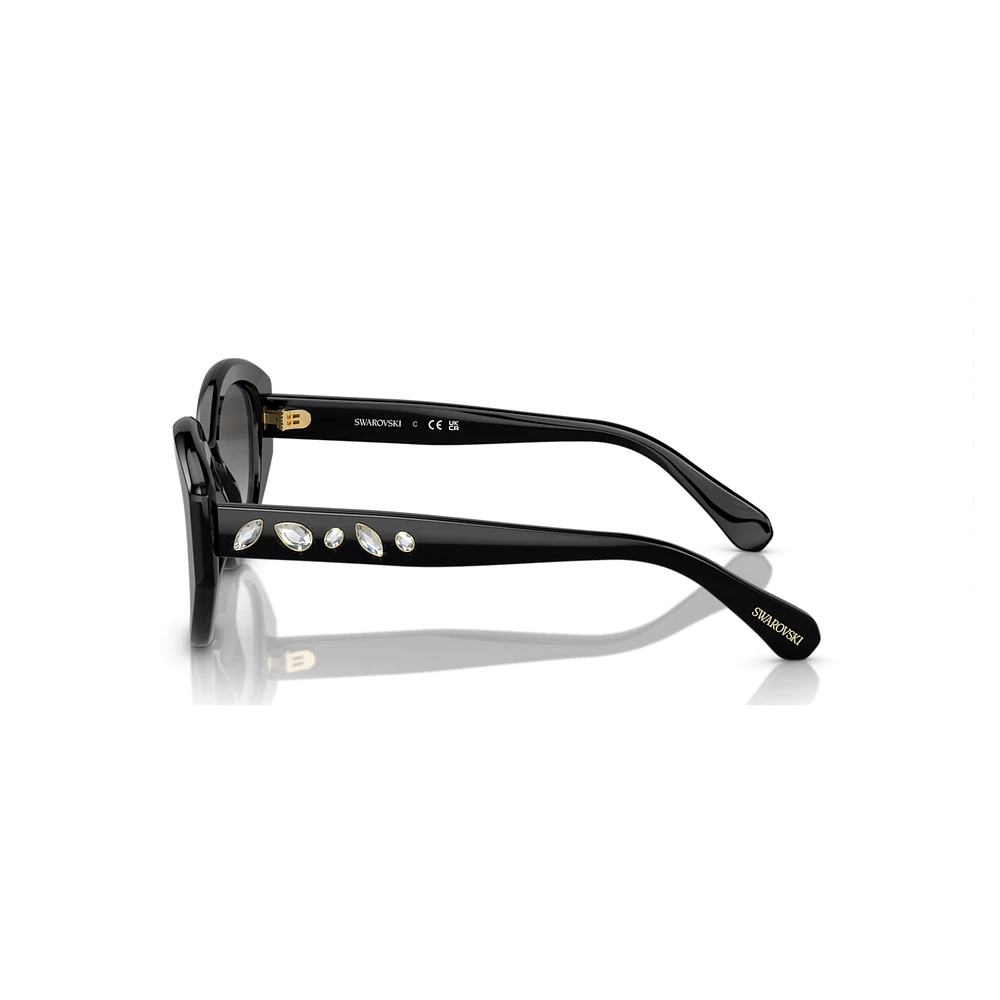Sunglasses, Cat-Eye shape, SK6005, Black by SWAROVSKI