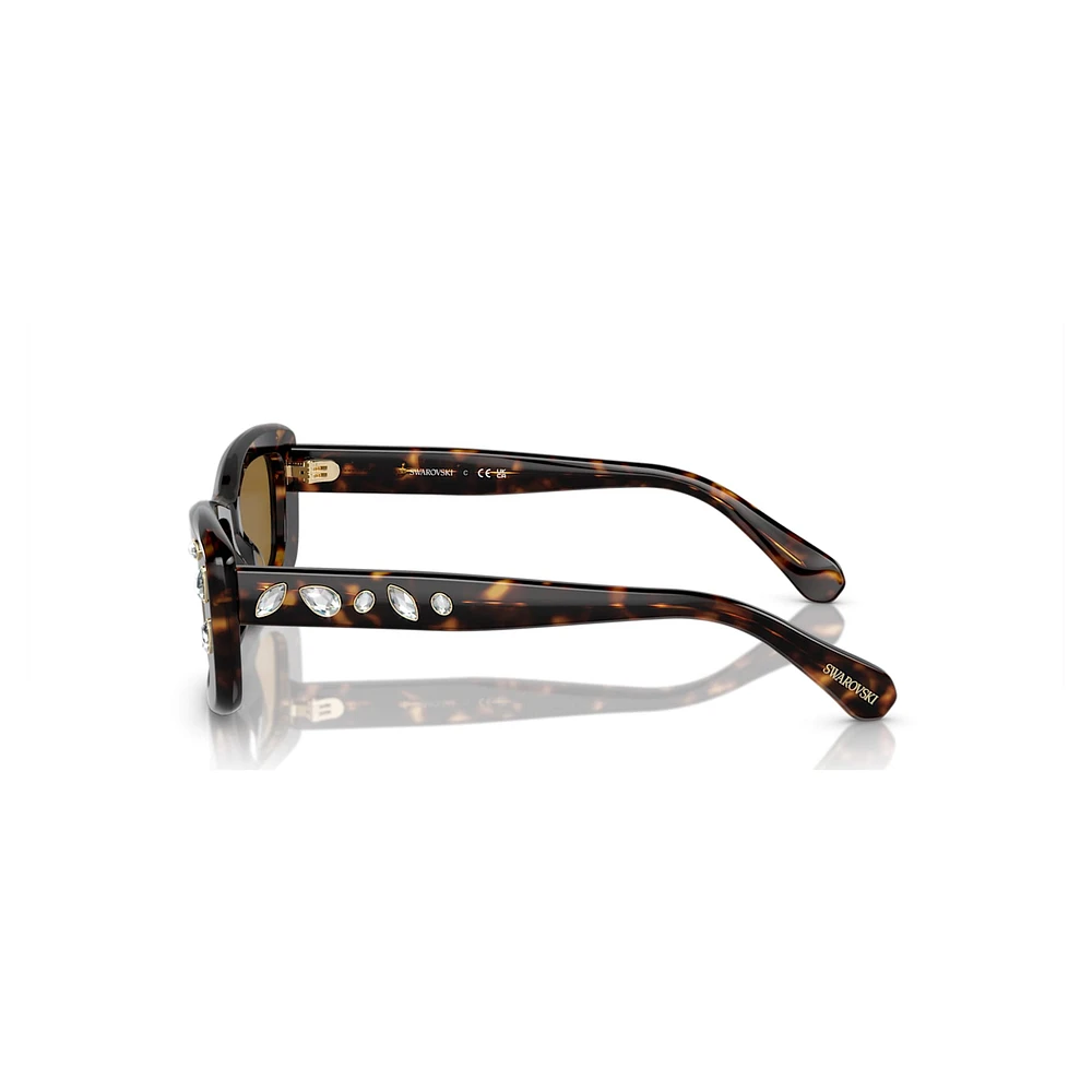 Sunglasses, Rectangular shape, SK6008, Brown by SWAROVSKI