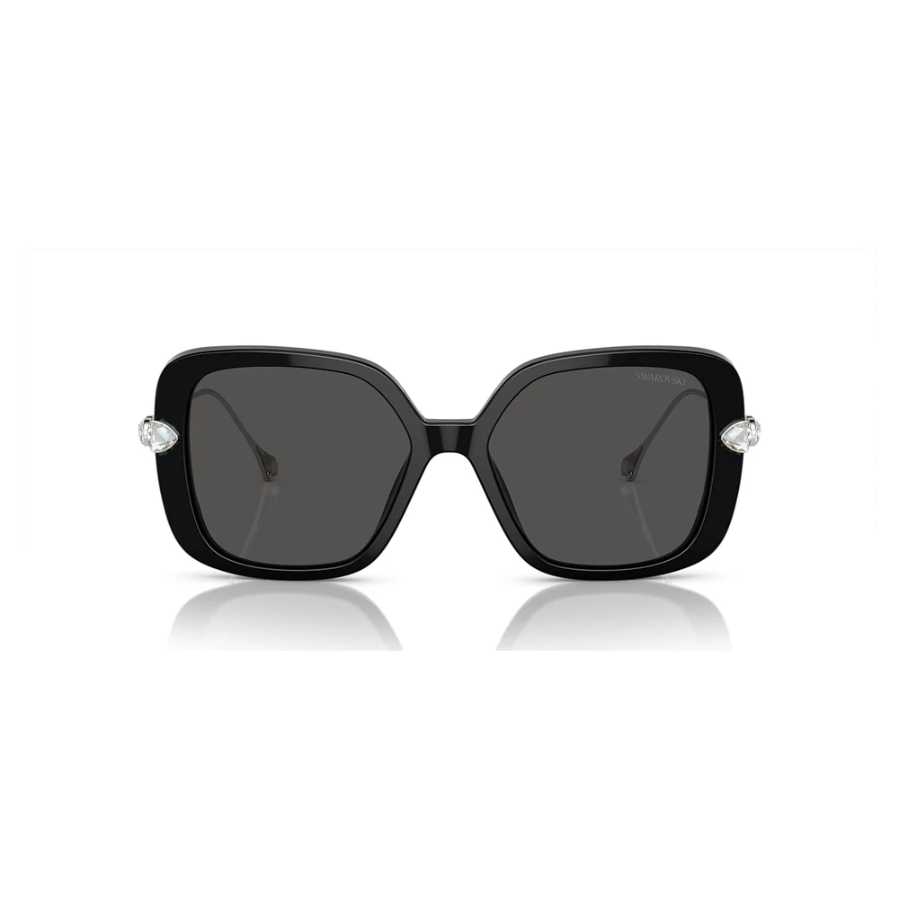 Sunglasses, Oversized, Square shape, SK6011, Black by SWAROVSKI