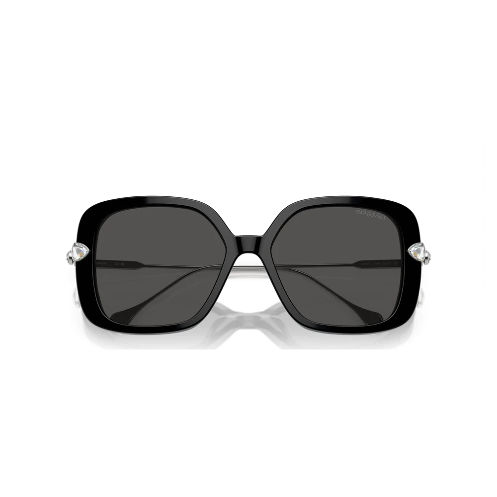 Sunglasses, Oversized, Square shape, SK6011, Black by SWAROVSKI