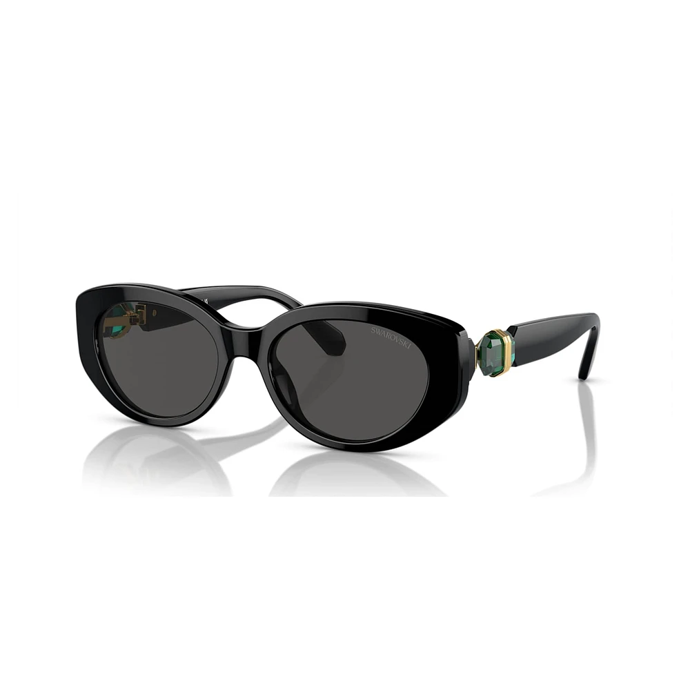 Sunglasses, Cat-Eye shape, SK6002, Black by SWAROVSKI