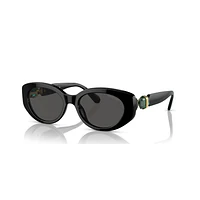 Sunglasses, Cat-Eye shape, SK6002, Black by SWAROVSKI
