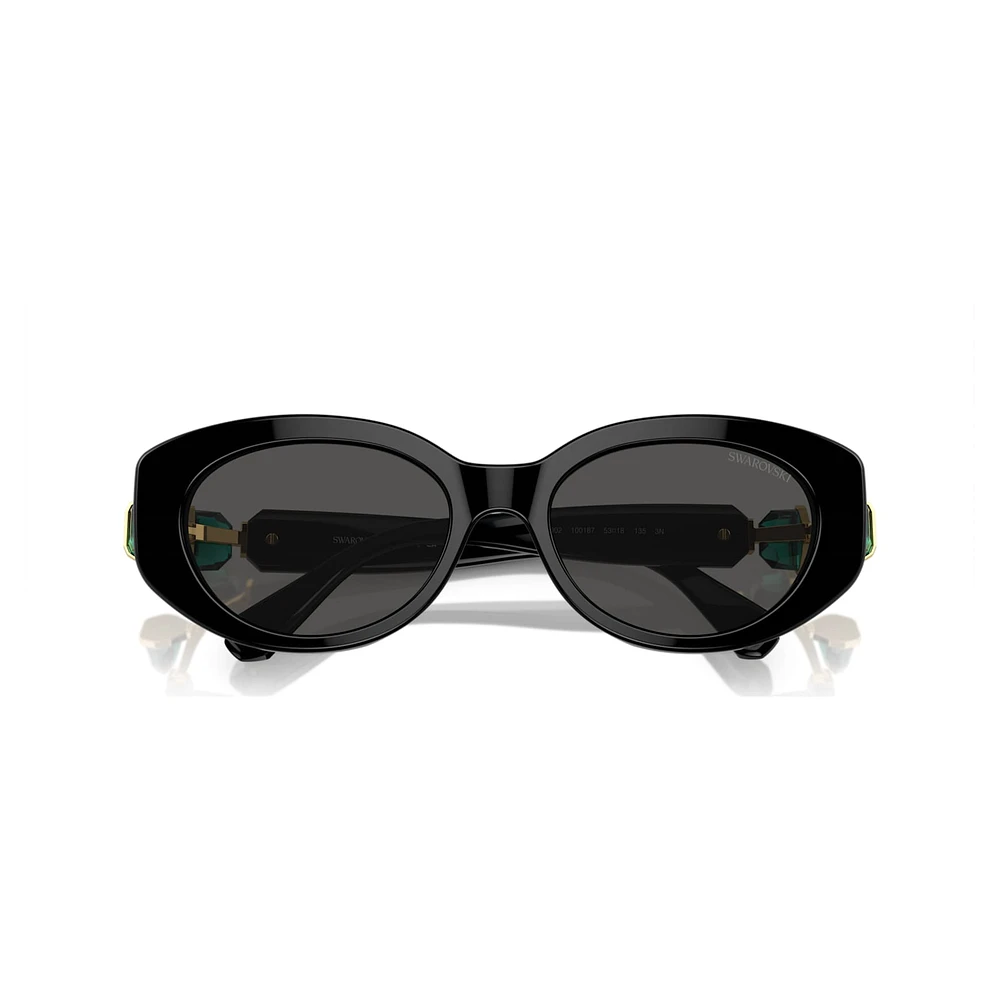 Sunglasses, Cat-Eye shape, SK6002, Black by SWAROVSKI