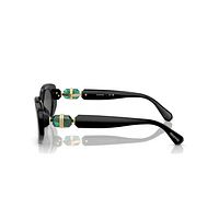 Sunglasses, Cat-Eye shape, SK6002, Black by SWAROVSKI