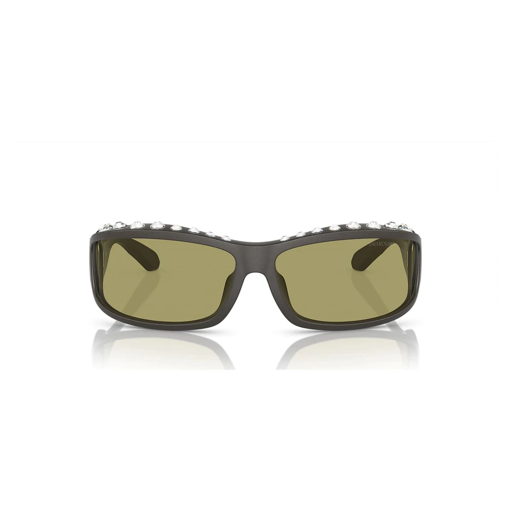 Sunglasses, Rectangular shape, SK6009, Grey by SWAROVSKI
