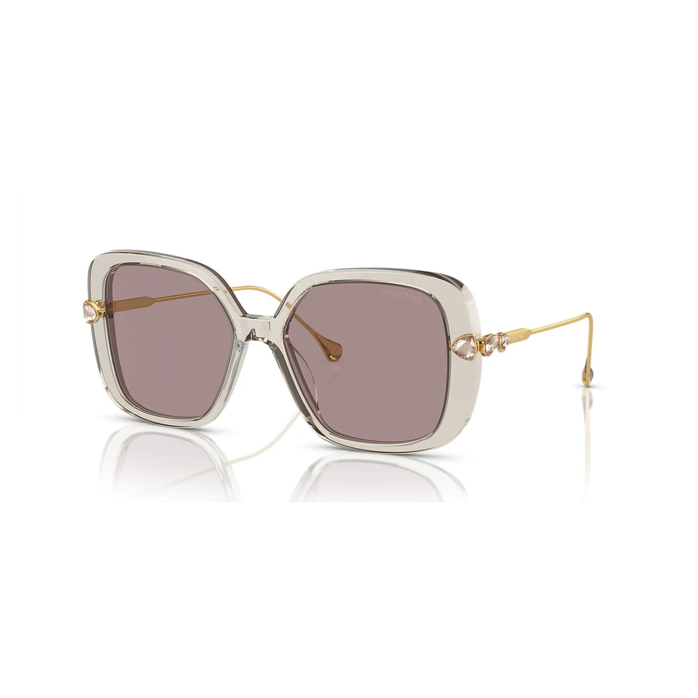 Sunglasses, Oversized, Square shape, SK6011, Purple by SWAROVSKI
