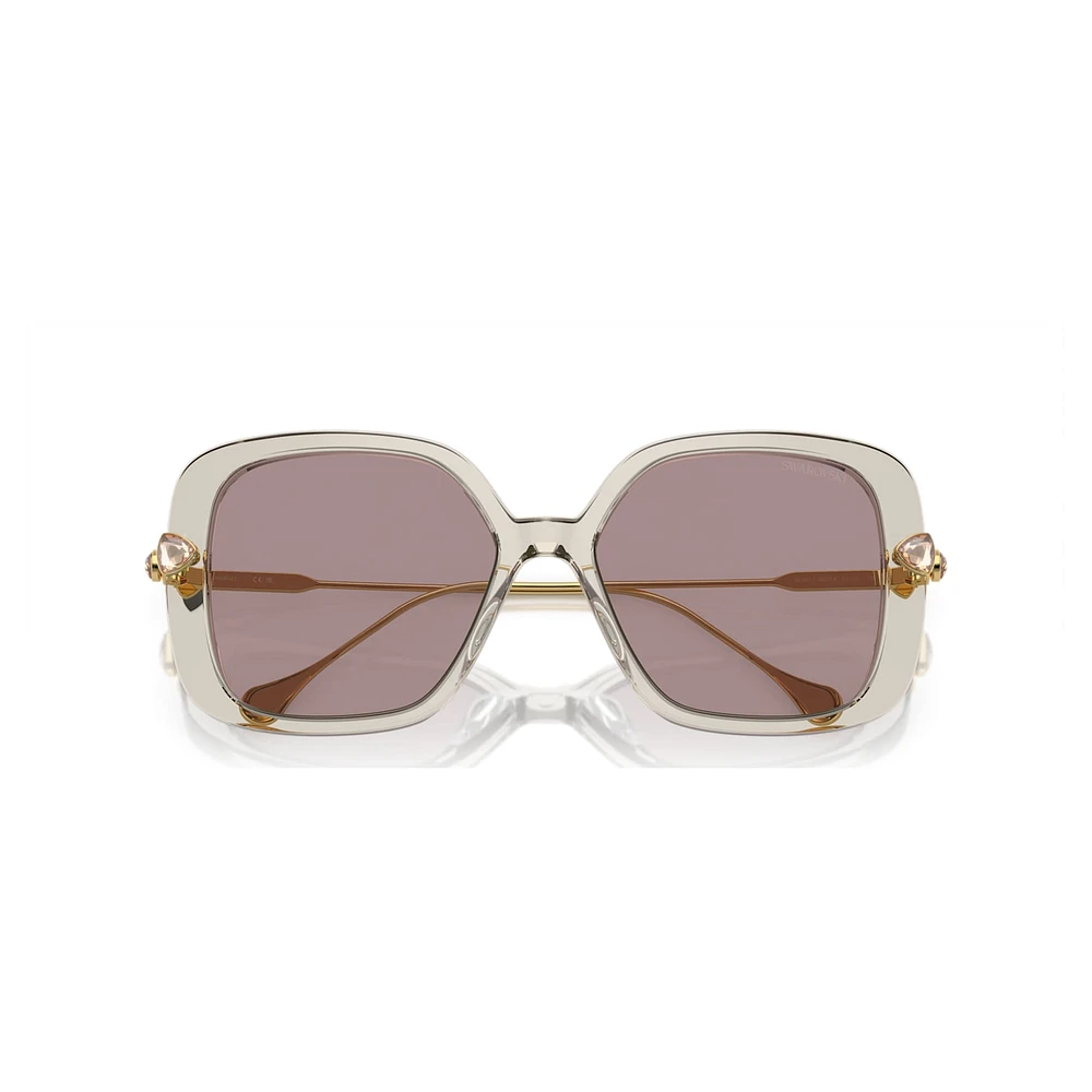 Sunglasses, Oversized, Square shape, SK6011, Purple by SWAROVSKI