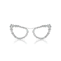 2 in 1 clip-on sunglasses, Statement, Cat-eye shape, SK7011, White by SWAROVSKI