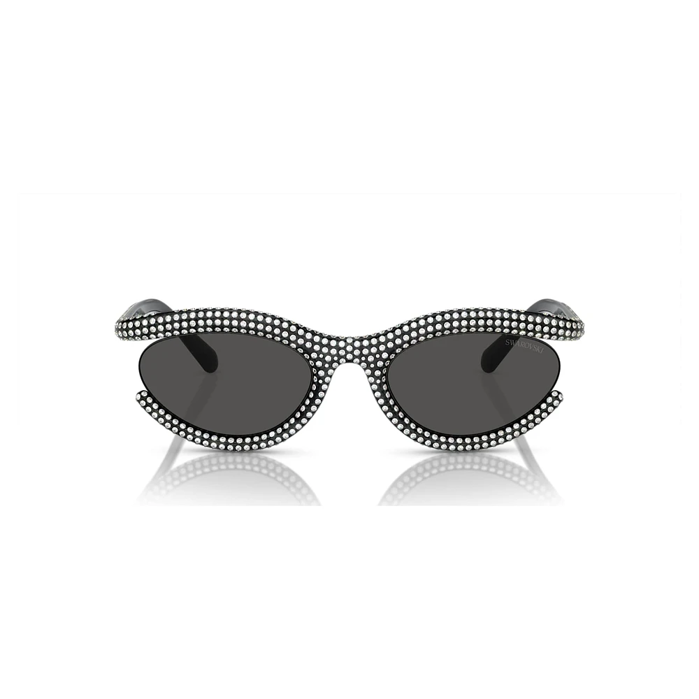Sunglasses, Oval shape, SK6006, Black by SWAROVSKI