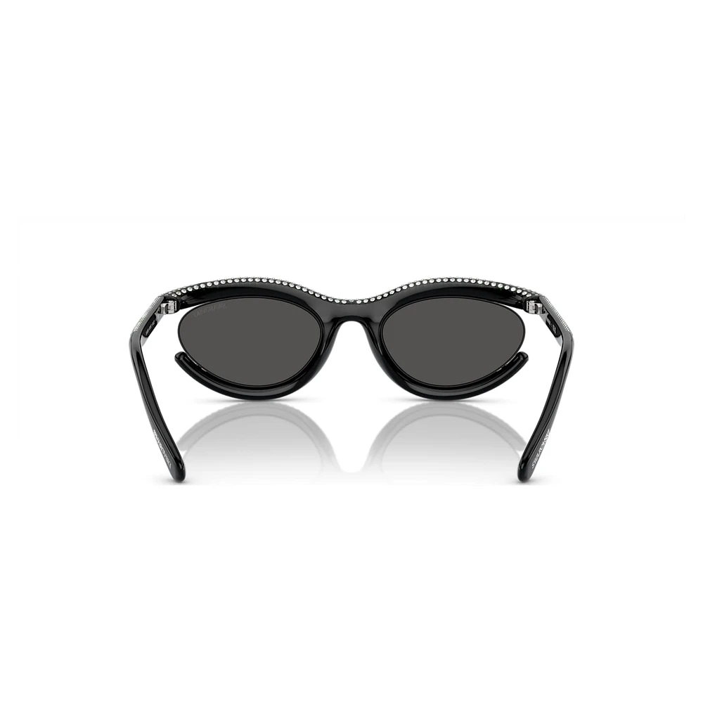 Sunglasses, Oval shape, SK6006, Black by SWAROVSKI