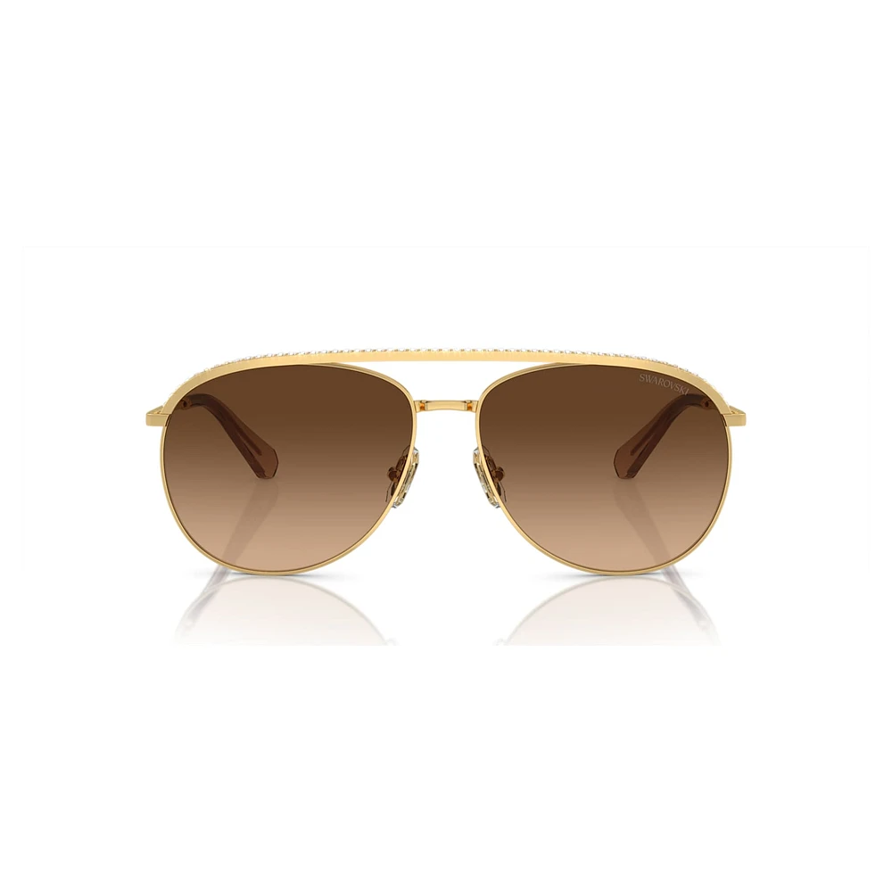 Sunglasses, Pilot shape, SK7005, Brown by SWAROVSKI