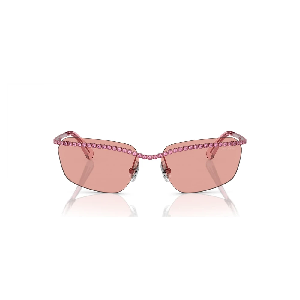 Sunglasses, Rectangular shape, SK7001, Pink by SWAROVSKI
