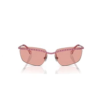 Sunglasses, Rectangular shape, SK7001, Pink by SWAROVSKI