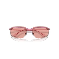 Sunglasses, Rectangular shape, SK7001, Pink by SWAROVSKI