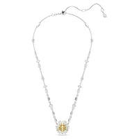 Idyllia necklace, Flower, Yellow, Rhodium plated by SWAROVSKI