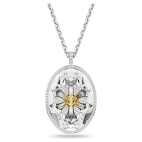 Idyllia pendant, Flower, Yellow, Rhodium plated by SWAROVSKI