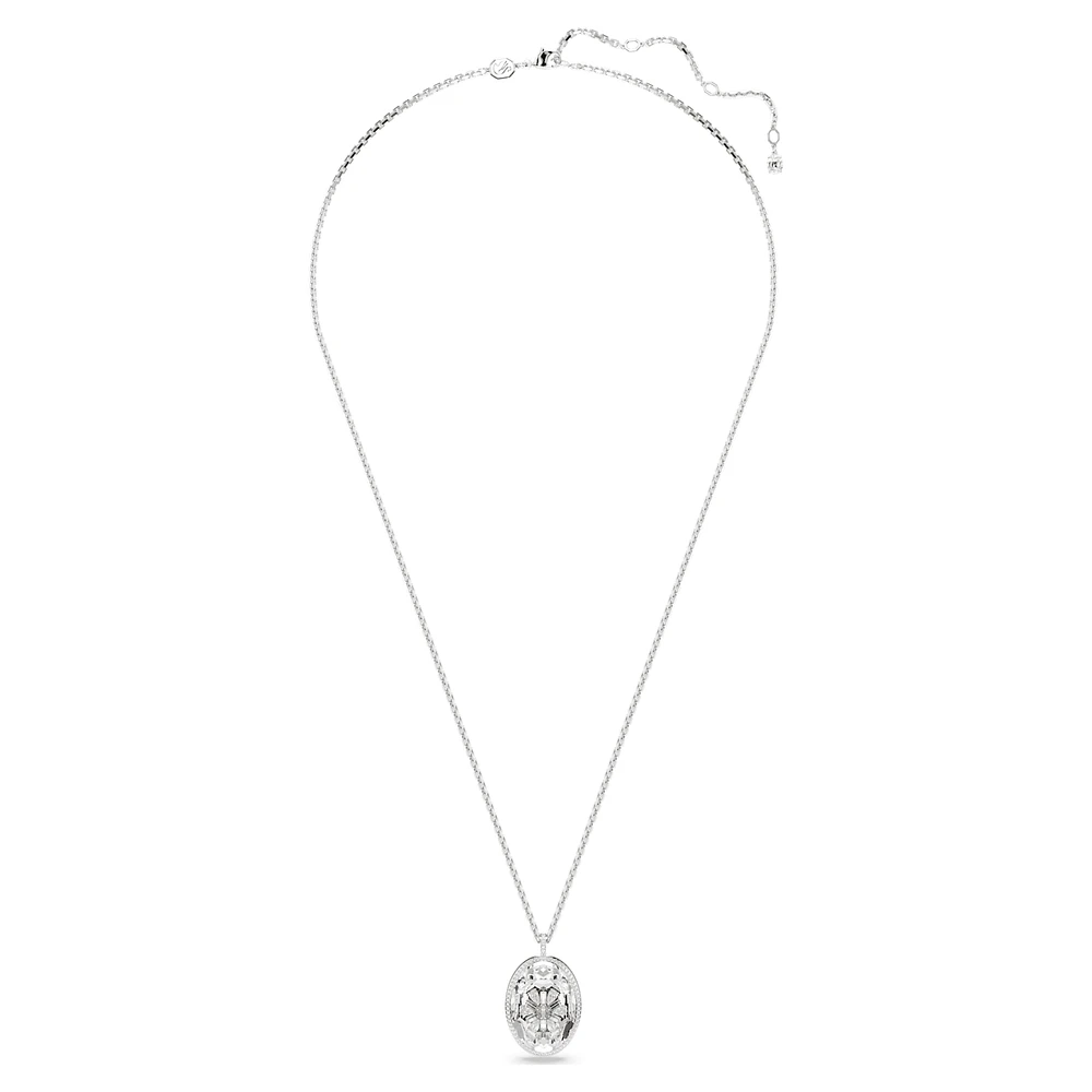 Idyllia pendant, Flower, Yellow, Rhodium plated by SWAROVSKI