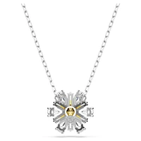 Idyllia pendant, Flower, Yellow, Rhodium plated by SWAROVSKI