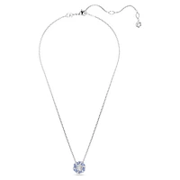 Idyllia pendant, Mixed cuts, Flower, Blue, Rhodium plated by SWAROVSKI