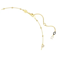 Imber necklace, Round cut, Scattered design, White, Gold-tone plated by SWAROVSKI