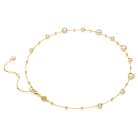 Imber necklace, Round cut, Scattered design, White, Gold-tone plated by SWAROVSKI