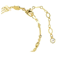 Imber wide bracelet, Round cut, White, Gold-tone plated by SWAROVSKI