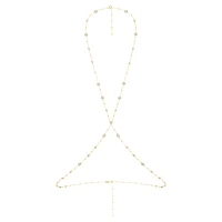 Imber body chain, Round cut, White, Gold-tone plated by SWAROVSKI