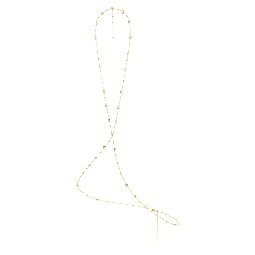 Imber body chain, Round cut, White, Gold-tone plated by SWAROVSKI