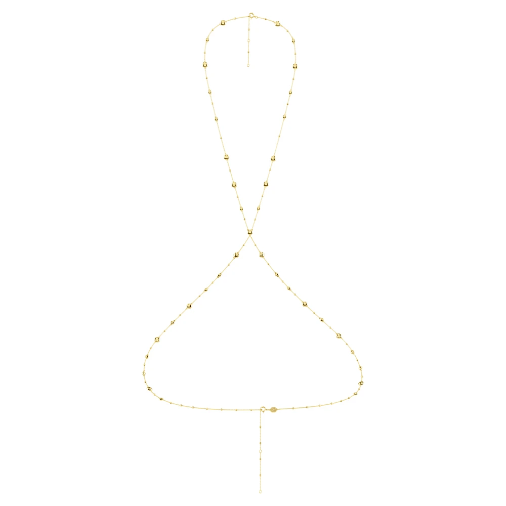Imber body chain, Round cut, White, Gold-tone plated by SWAROVSKI