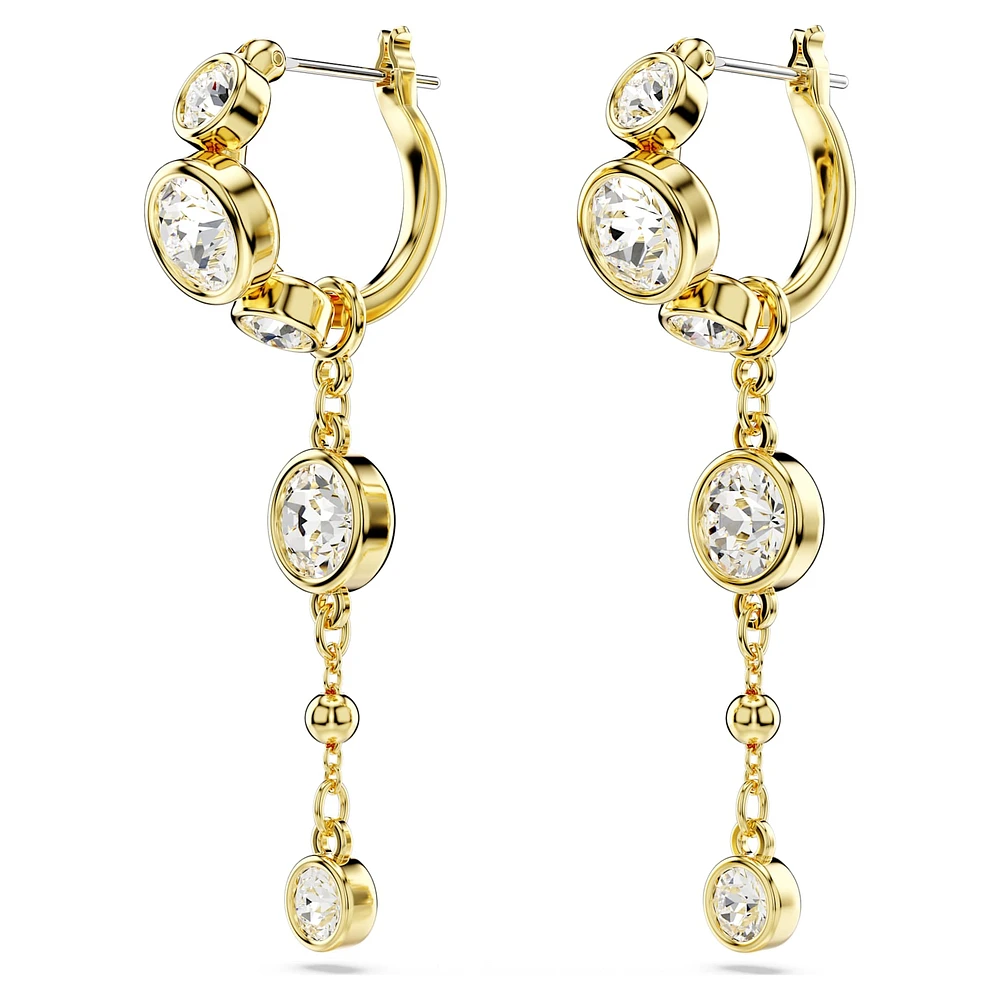 Imber drop earrings, Round cut, White, Mixed metal finish by SWAROVSKI