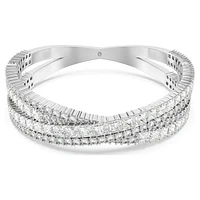 Hyperbola cuff, Mixed cuts, Infinity, White, Rhodium plated by SWAROVSKI