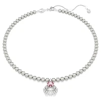 Idyllia pendant, Mixed cuts, Crystal pearls, Shell, Pink, Rhodium plated by SWAROVSKI