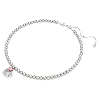 Idyllia pendant, Mixed cuts, Crystal pearls, Shell, Pink, Rhodium plated by SWAROVSKI