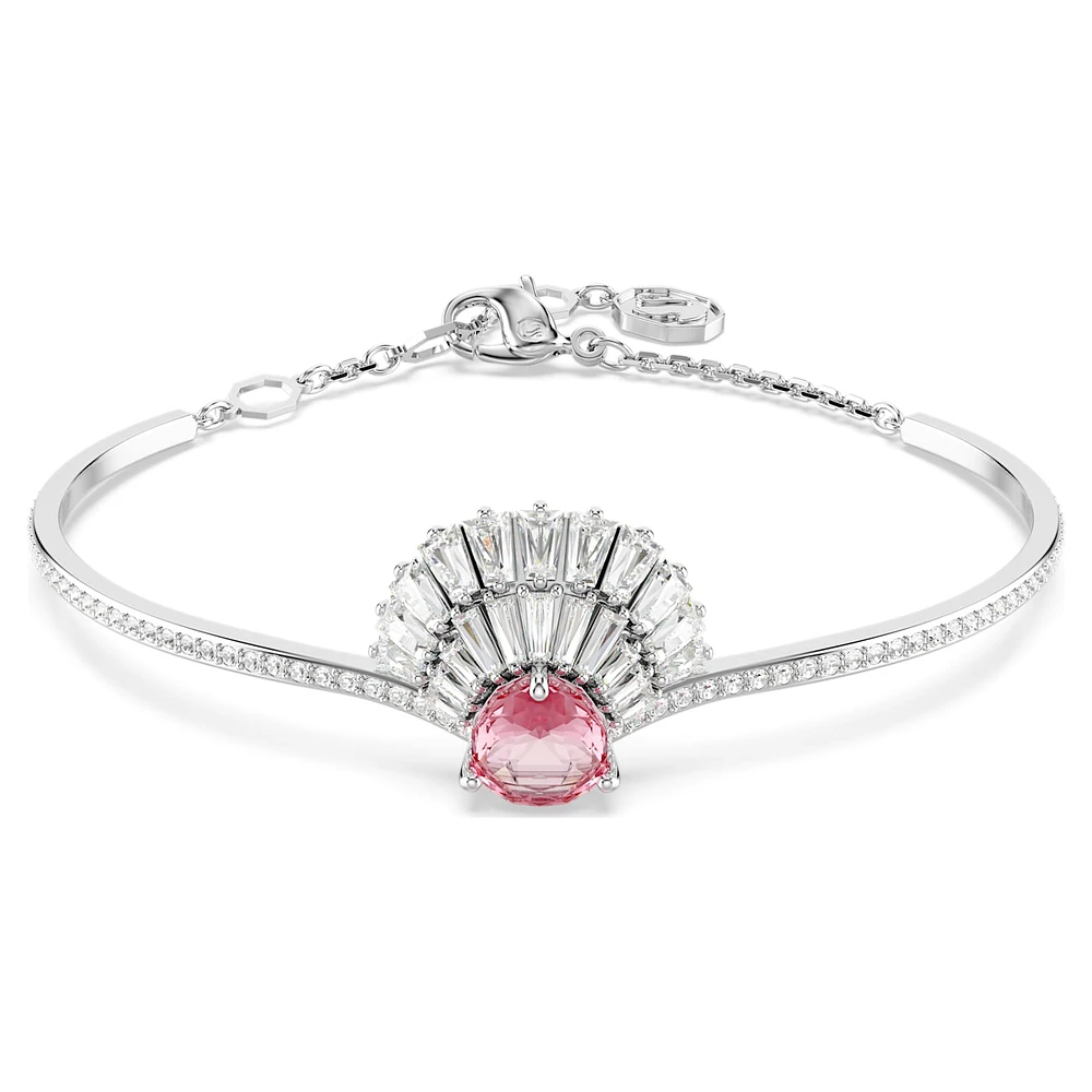 Idyllia bangle, Shell, Pink, Rhodium plated by SWAROVSKI