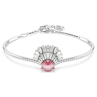 Idyllia bangle, Shell, Pink, Rhodium plated by SWAROVSKI