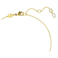 Hyperbola pendant, Crystal pearl, Heart, White, Gold-tone plated by SWAROVSKI