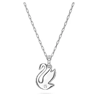 Swarovski Iconic Swan pendant, Swan, Small, Blue, Rhodium plated by SWAROVSKI