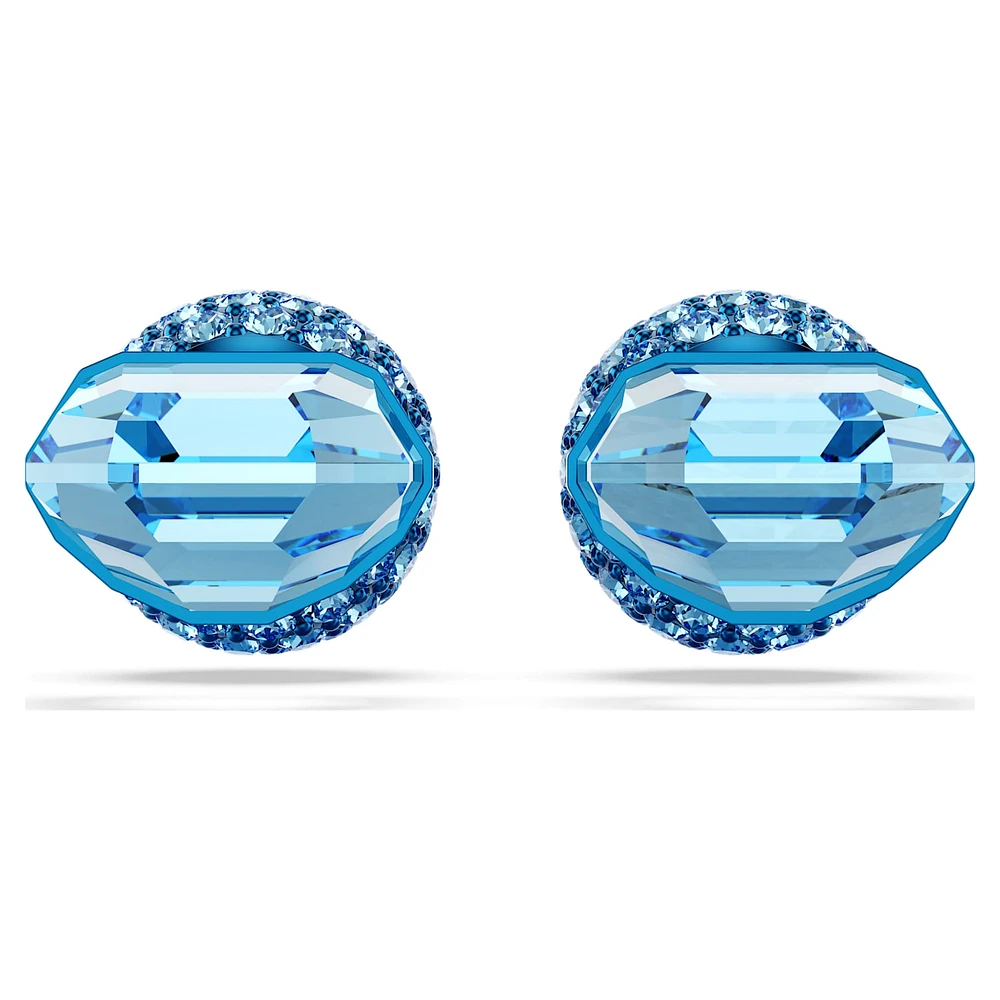 Lucent stud earrings, Pavé, Ball, Blue, Blue finish by SWAROVSKI