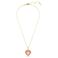Hyperbola pendant, Octagon cut, Crystal pearls, Heart, Pink, Gold-tone plated by SWAROVSKI